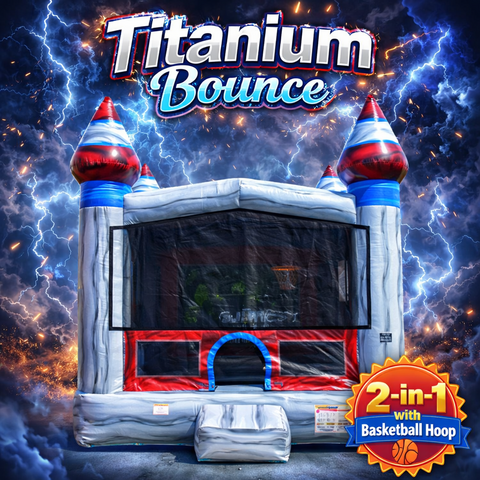 Titanium Bounce House Rental with Basketball Hoop 2-in-1 Inflatable