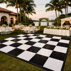 Dance Floor Rental 21’ x 21' Black and White Checkered
