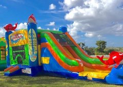 Kahuna Bounce House Slide Combo (Wet/Dry) 3-in-1 w/ Basketball Hoop
