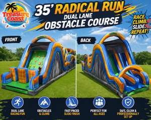 35' Radical Run Dual Lane Rock Climb Slide