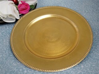 Charger Plate (Gold Beaded - set of 10)