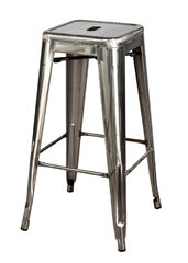 GunMetal Silver Hi Gloss Stool