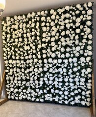 White Silk Rose Hedge Backdrop (8'L x 8'H)