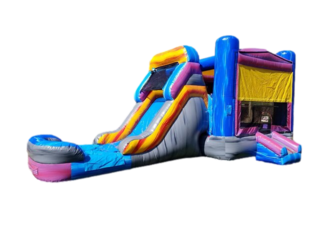 Mega Marble Bounce House Slide Combo (Wet/Dry) 3-in-1 w/ Basketball Hoop