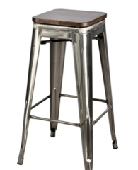 GunMetal Silver Hi Gloss Stool