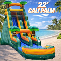 22' Cali Palm Inflatable Water Slide Rental w/ Splash Pool