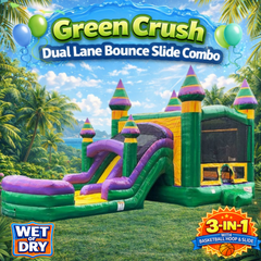 Green Crush Dual Lane Bounce Slide Combo