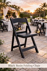 Black Resin Folding Chair