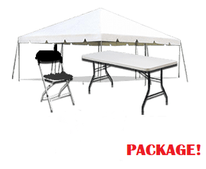 20' x 20' Tent Package (6 Tables, 36 Chairs)