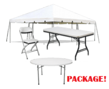 20' x 20' Tent Package (6 Tables, 36 Chairs)