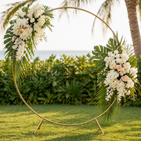 Gold Round Wedding Arch Rental