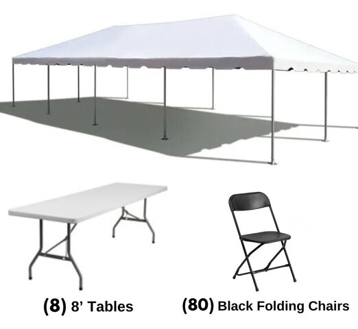 20' x 40' Tent Package (8 Tables, 80 Chairs)