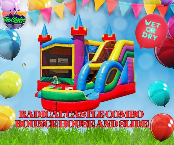 20x18 Dry Radical Castle Bounce House with Slide