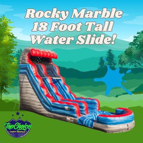 18' Rocky Marble Wave Water Slide with pool