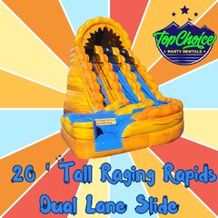 20 FT TALL Raging Rapids Double Water Slide with Pools