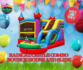Dry Radical Castle Bounce House with Slide