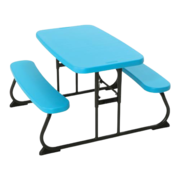 Kids Blue and Green Picnic Tables