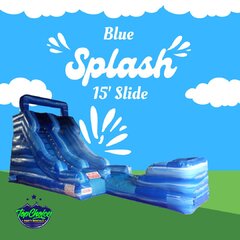 15' Blue Splash Water Slide with Splash Pad