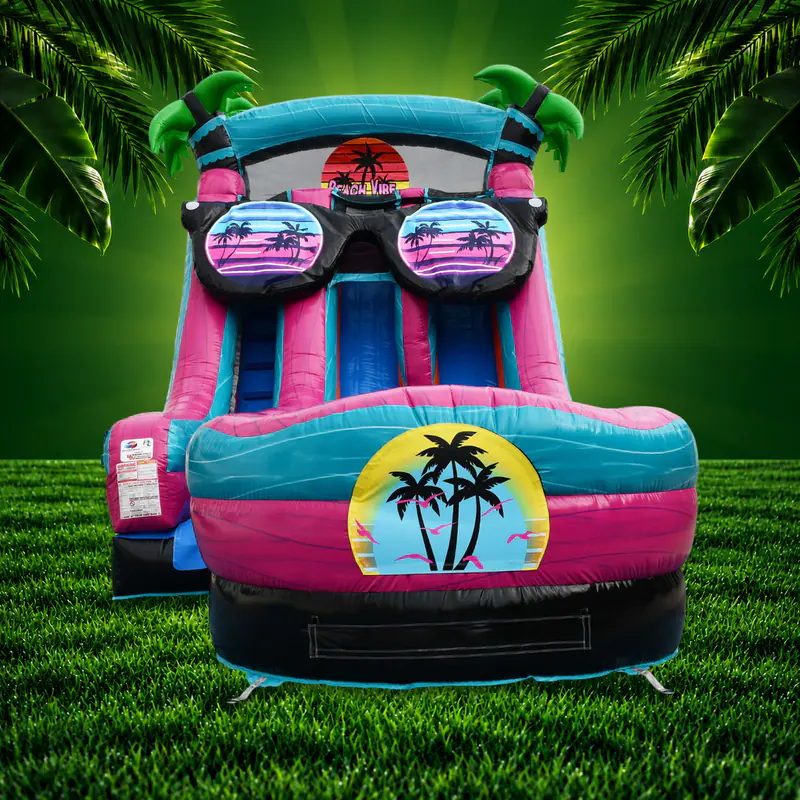 The 18 foot Tropical Vibe double lane water slide