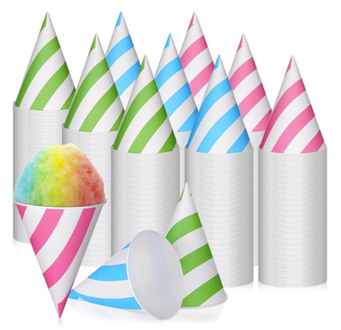 Snow Cone Cups - Stripes/Polka Dots 6 oz (100 ct)