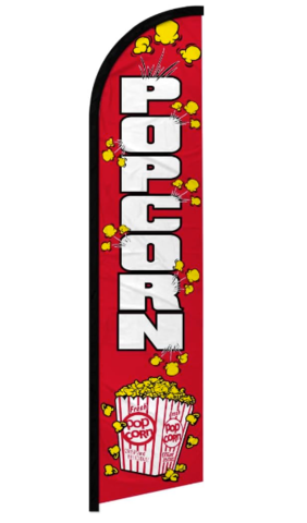 Popcorn Banner w/ 15 FT Feather Flag Pole