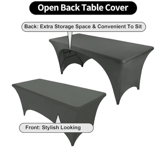 Rectangular Open Back Spandex Table Cover (8 ft.)