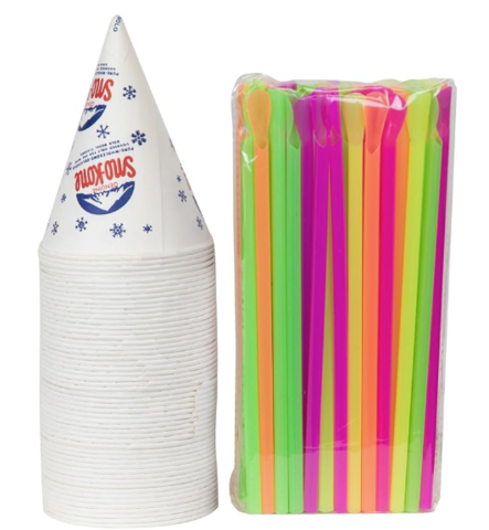 Snow Cones & Straws 50 ​​​​​​​- 6 oz. 