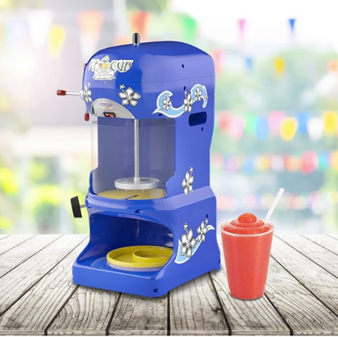 Snow Cone Shaved Ice Machine - ​​​​​​​Blue Tabletop 