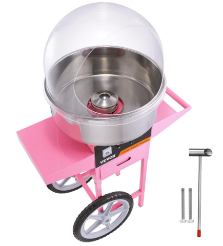 Cotton Candy Cart - Vevor Commercial Pink