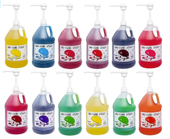 Sno-Cone Syrup - 1 Gallon w/Pump (Serves about 64)
