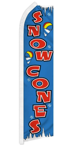 Snow Cone Banner w/ 15 FT Feather Flag Pole