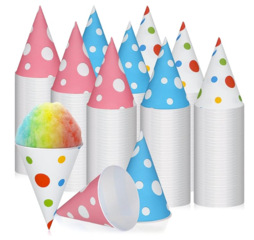 Snow Cone Cups - Stripes/Polka Dots 6 oz (50 ct)