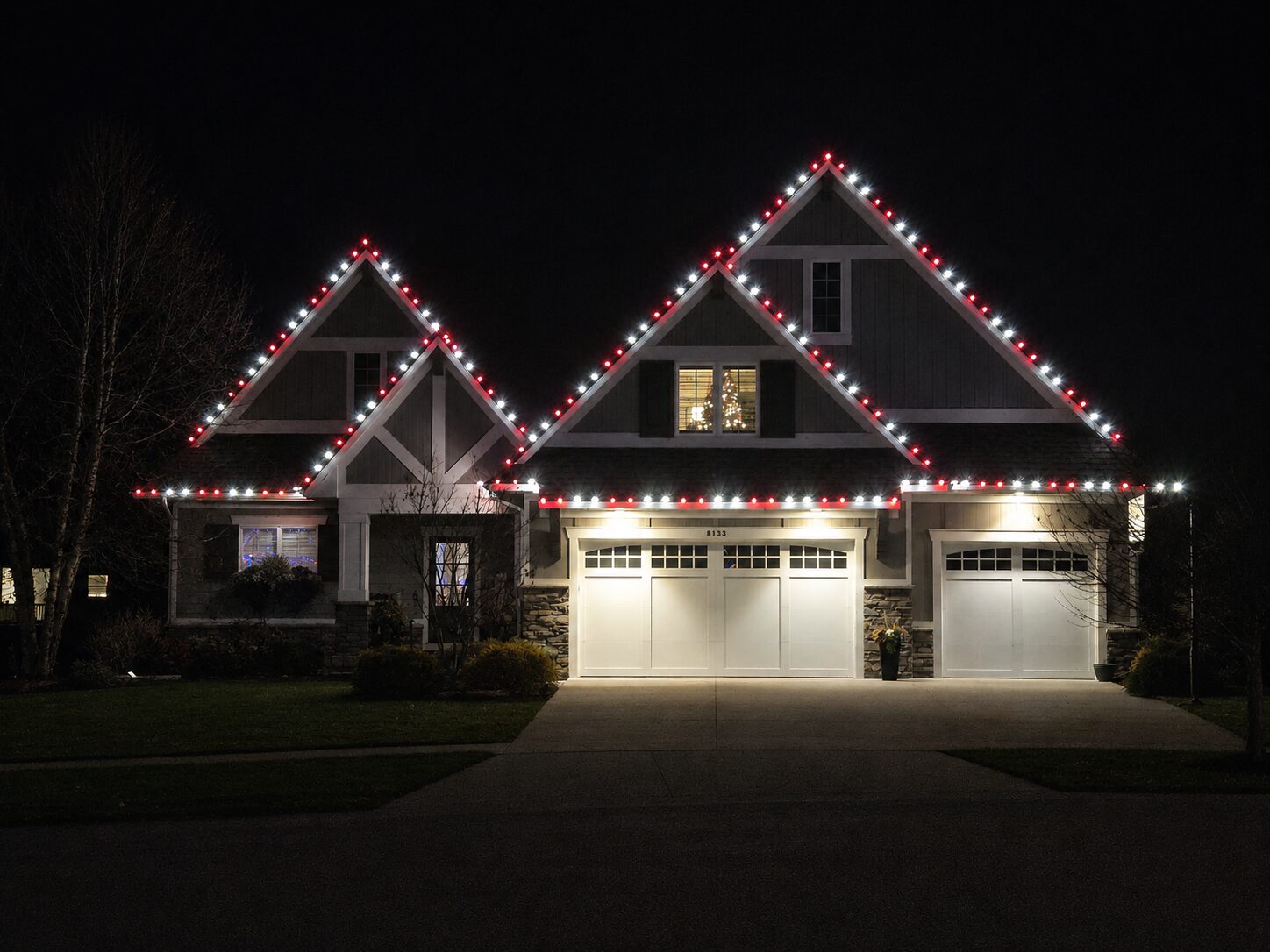 Christmas light installation in Caledonia MI