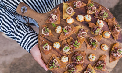 appetizers served at a catered event