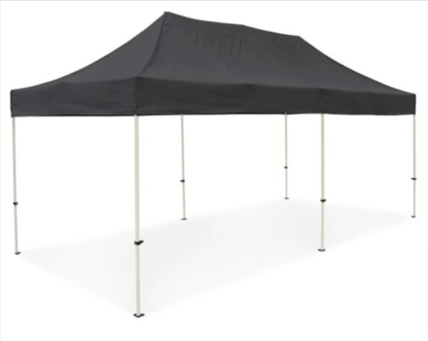 10 x 20 Tent, 3 x 6' Tables, 18 Chairs - Black