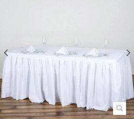 Pleated Table Skirt - White