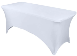 White Spandex Linens for 8ft Table