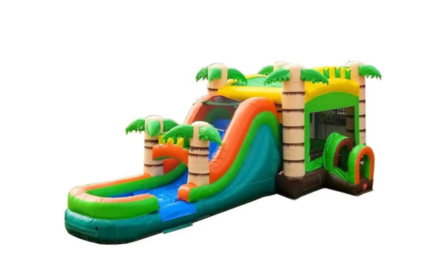 Mega Tropical Bounce House with Slide 