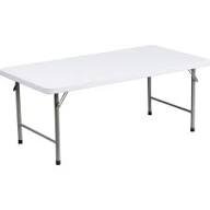 White 4ft Rectangular Table - Kids