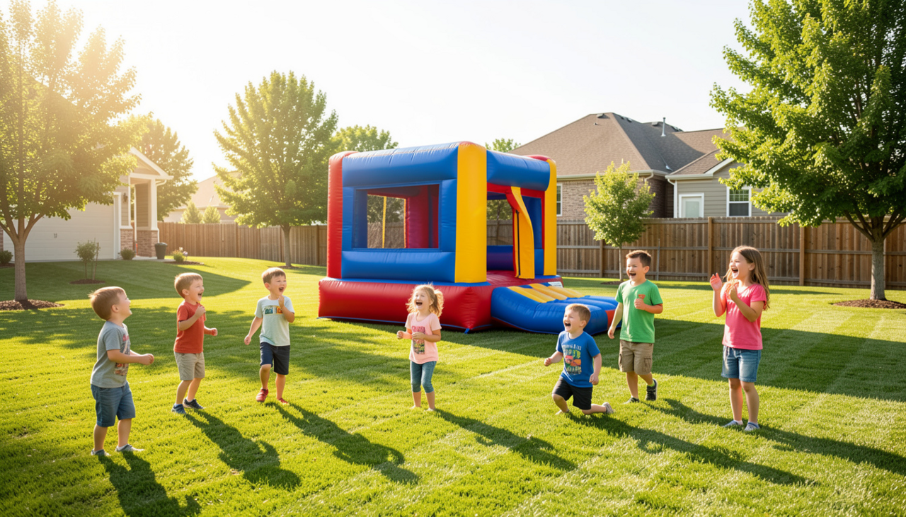Budget-friendly bounce house rentals in Plano TX for a family backyard party