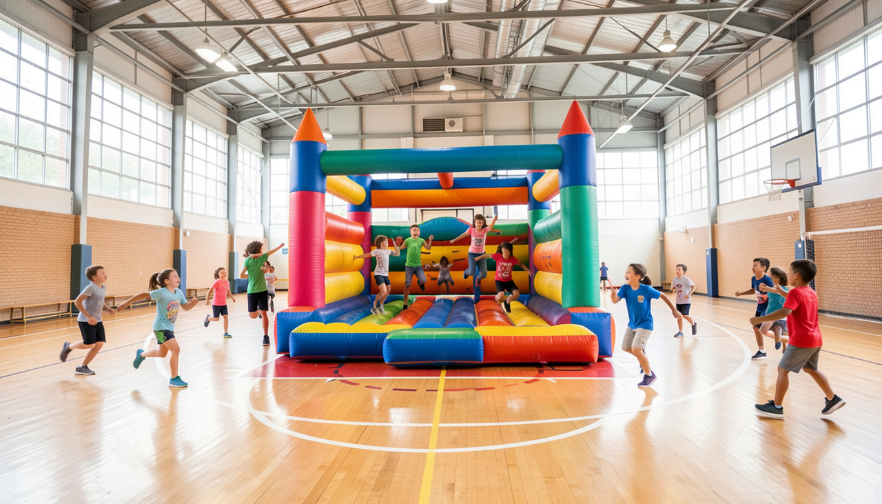 Compact indoor inflatable rental in Plano Texas event center