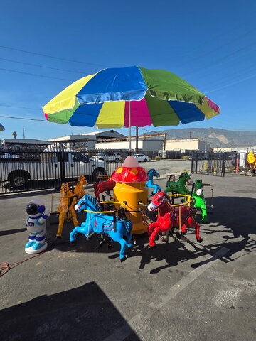 Children's Carousel Mounted Ride with Horses