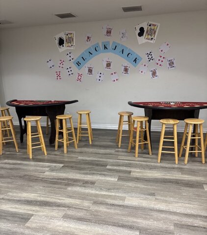 Black Jack Table (Includes Dealer and Stool Seating)