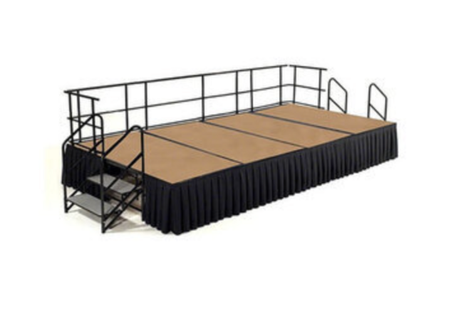 32' x 24' Stage - 2 sets of stairs, skirt and railing 