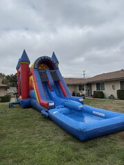 Bounce 'N' Double Dip Castle with Pool 