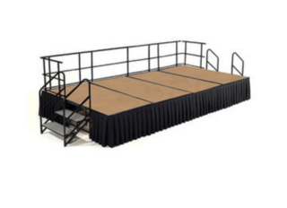 32' x 24' Stage - 2 sets of stairs, skirt and railing 