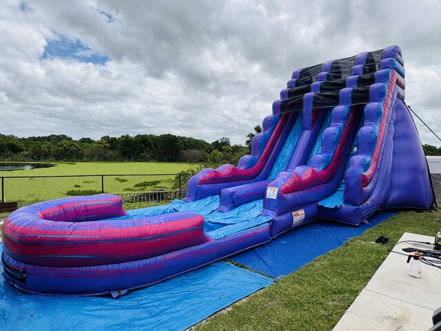 21’ Purplish Dual Lane Waterslide 