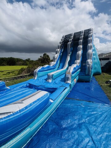 21’ Ocean Blue Dual Lane Waterslide 