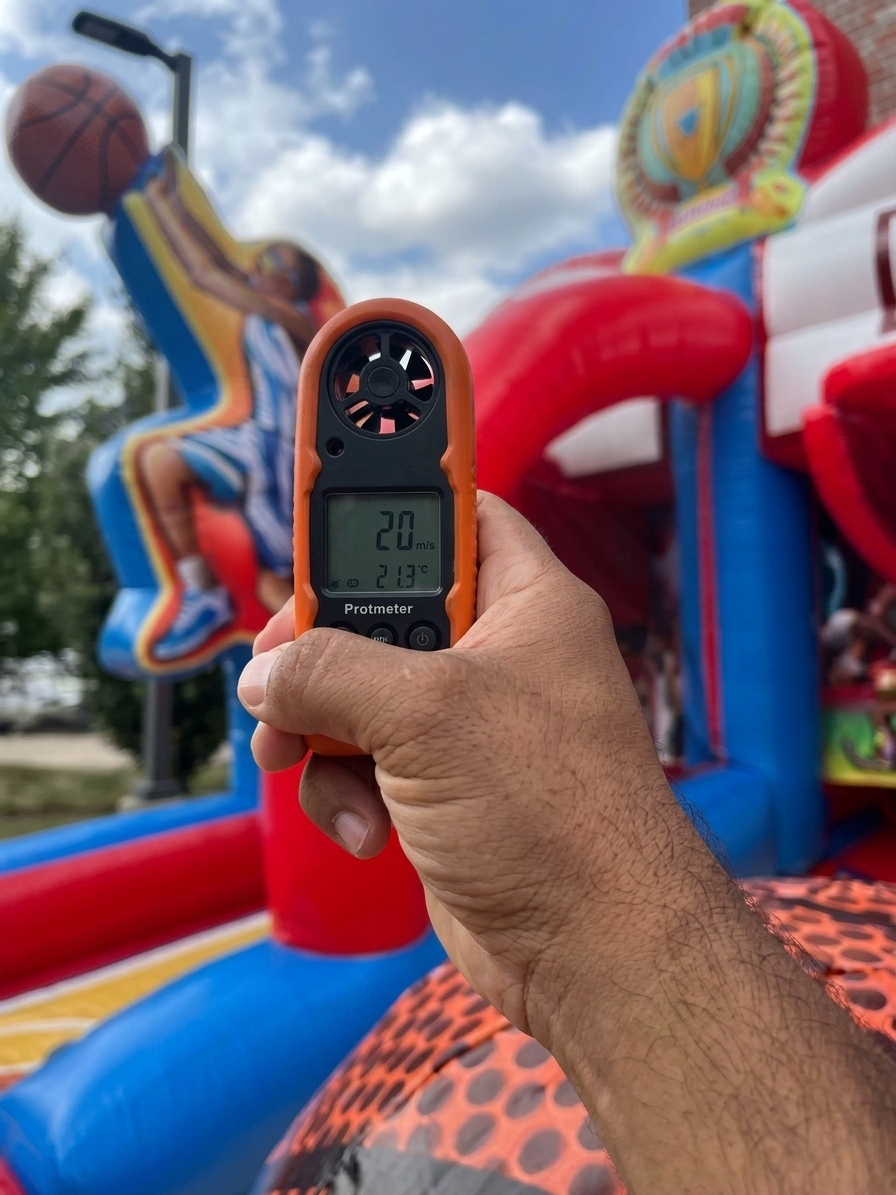 Inflatable inspection before birthday party delivery