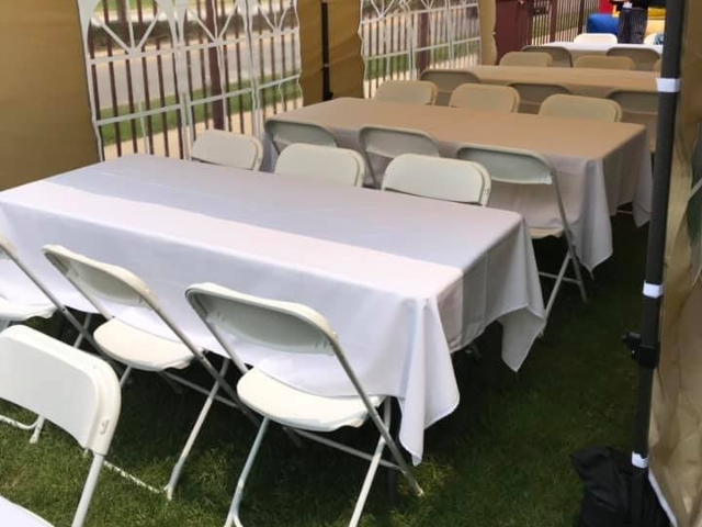 Tables and chairs